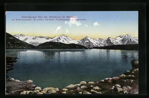 AK Steinhaus im Ahrntale, Kleinklausen See mit Schwarzenstein, Gr. Löffler und Kailbach