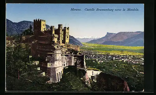 AK Merano, Castello Brunnenburg verso la Mendola