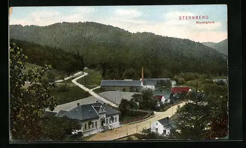 AK Sternberg, Niedergrund aus der Vogelschau