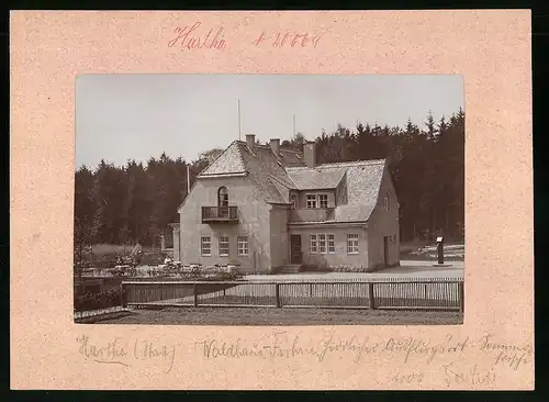 Fotografie Brück & Sohn Meissen, Ansicht Bad Hartha, Partie mit Blick auf das Waldhaus Fröhne