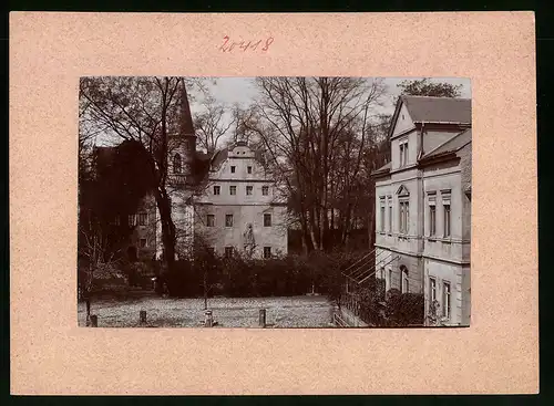 Fotografie Brück & Sohn Meissen, Ansicht Oberau i. Sa., Blick auf das Herrenhaus mit Schloss