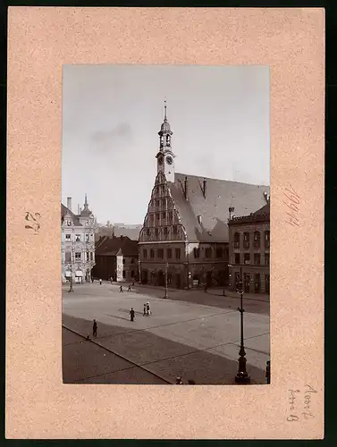 Fotografie Brück & Sohn Meissen, Ansicht Zwickau, Blick auf den Hauptmarkt mit Gewandhaus