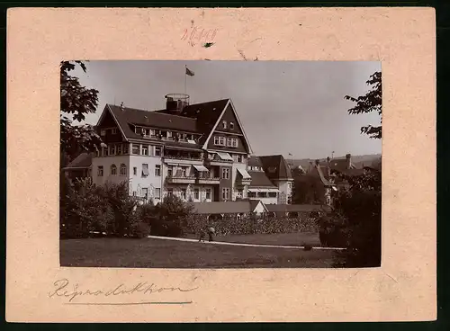 Fotografie Brück & Sohn Meissen, Ansicht Bad Elster, Blick auf Köhlers Sanatorium mit Aussichtskanzel
