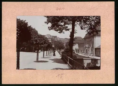 Fotografie Brück & Sohn Meissen, Ansicht Bad Elster, Partie am Alberbad mit Blick zum Hotel Wettiner Hof