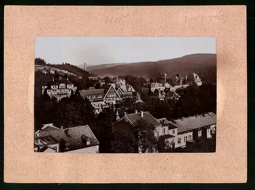Fotografie Brück & Sohn Meissen, Ansicht Bad Elster, Blick über die Stadt mit Köhlers Sanatorium