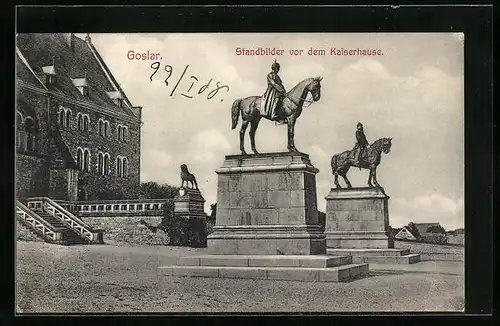 AK Goslar, Standbilder vor dem Kaiserhause