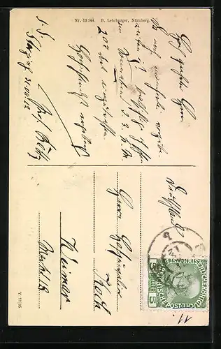 AK Sterzing, Strassenpartie in der Neustadt mit Tor u. Denkmal