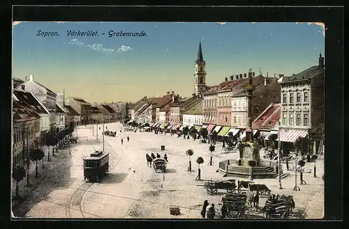 AK Sopron, Grabenrunde mit Strassenbahn