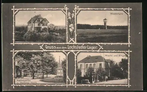 AK Lockstedt, Kasinogarten, Eingang und Wasserturm Lockstedter Lager