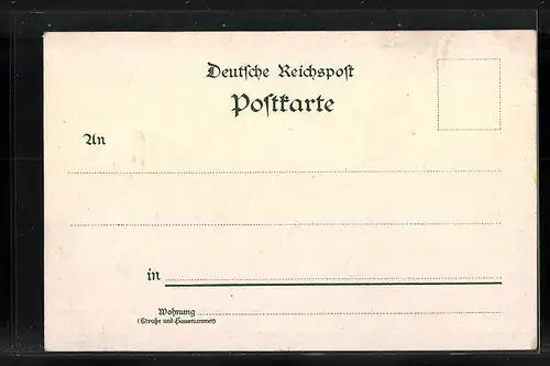 Lithographie Hamburg-St. Pauli, Fährhaus St. Pauli mit Strasse und Strassenbahn