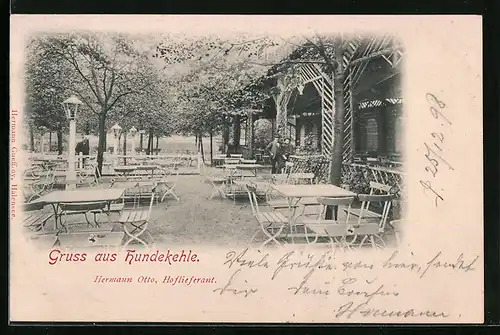 AK Berlin-Grunewald, Gasthaus Hundekehle - Gartenansicht