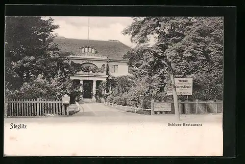 AK Berlin-Steglitz, Schlossrestaurant mit Hotel