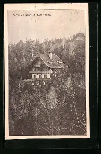 AK Semmering, Hotel-Pension Alpenheim aus der Ferne