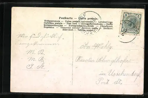 Lithographie Maria Zell, Ortsansicht mit Basilika