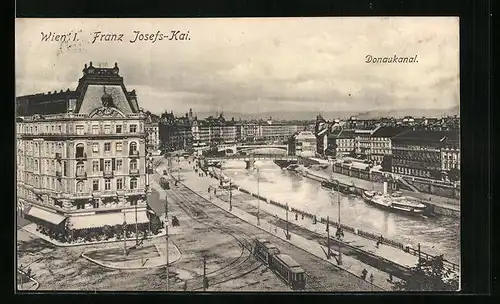 AK Wien, Franz Josefs-Quai mit Strassenbahn