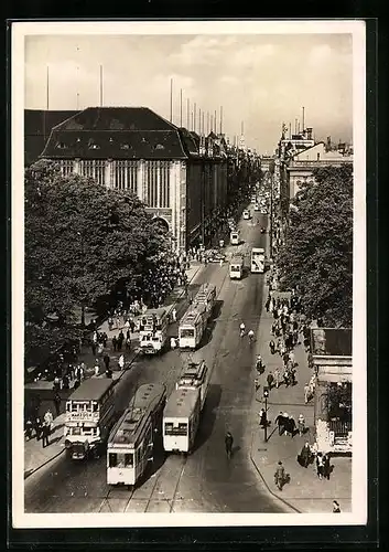 AK Berlin, Strassenbahn in der Leipziger Strasse