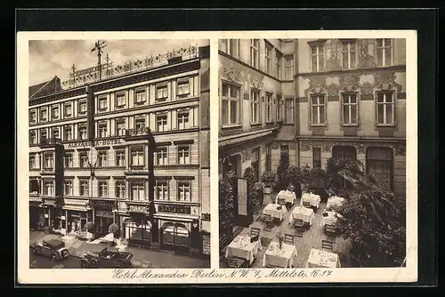 AK Berlin, Alexandra-Hotel, Restaurant Saalburg in der Mittelstrasse 16-17