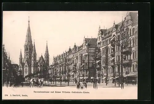 AK Berlin, Tauenzienstrasse und Kaiser Wilhelm-Gedächtnis-Kirche