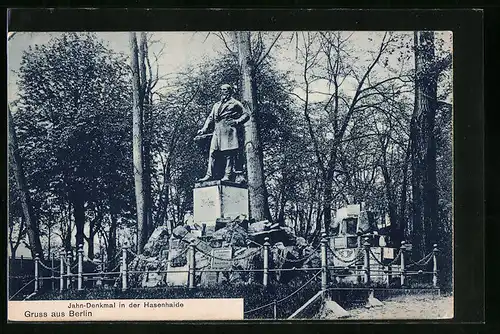 AK Berlin, Jahn-Denkmal in der Hasenhaide