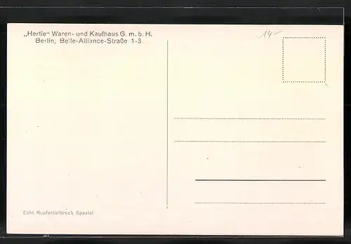 AK Berlin, Hertie Waren- und Kaufhaus GmbH in der Belle-Alliance-Strasse 1-3