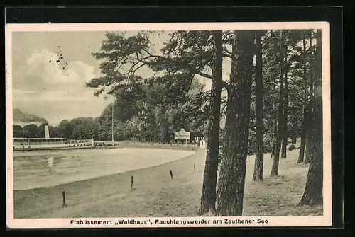 AK Berlin-Rauchfangswerder, Etablissement Waldhaus, am Zeuthener See