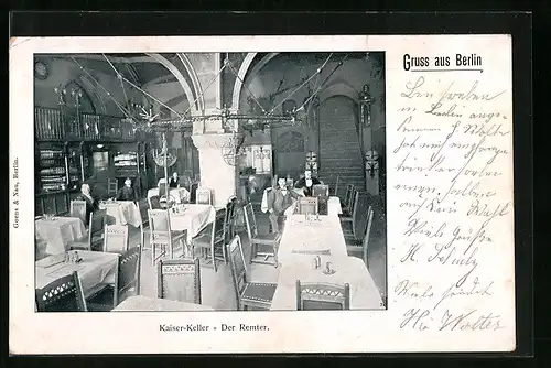 AK Berlin, Gasthaus Kaiser-Keller, Der Remter