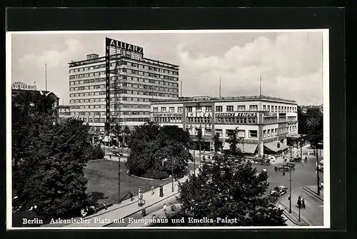 AK Berlin, Askanischer Platz mit Europahaus und Emelka-Palast