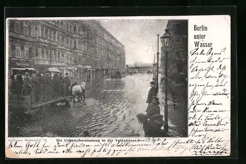 AK Berlin, Überschwemmung in der Yorkstrasse