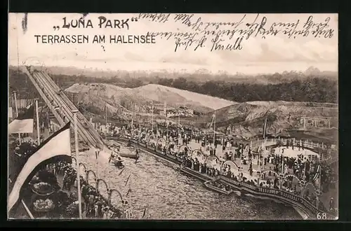 AK Berlin-Halensee, Luna-Park - Wasserrutsche
