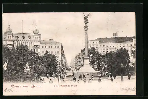 AK Berlin, Belle Alliance-Platz mit Passanten