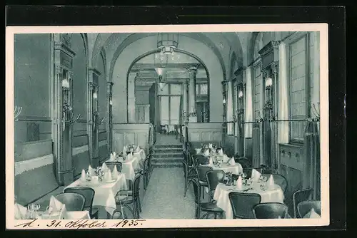 AK Berlin, Cafe Weinstuben Kempinski, Leipziger Strasse, Burgen-Saal, Innenansicht