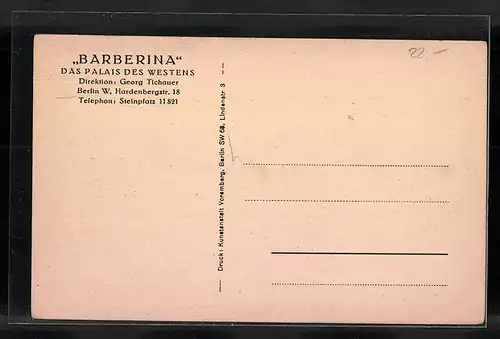 AK Berlin-W., Gasthaus Berberina, Hardenbergstrasse 18, Innenansicht