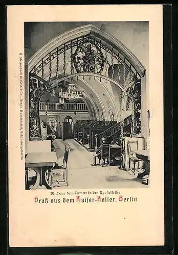 AK Berlin, Gastraum im Kaiser-Keller