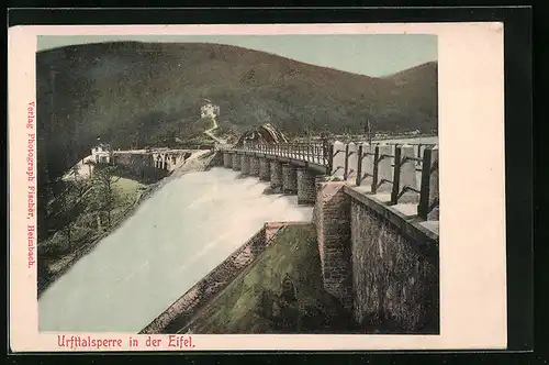 AK Gemünd i. Eifel, Ortsansicht mit der Urfttalsperre