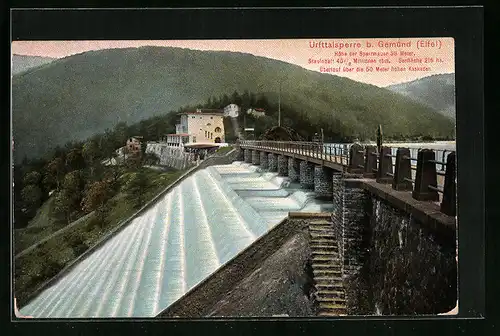 AK Gemünd i. Eifel, Urfttalsperre, Überlauf über die Kaskaden