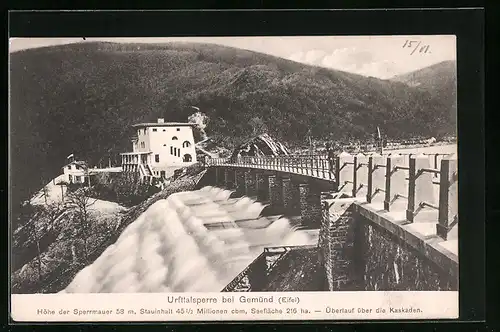 AK Gemünd i. Eifel, Urfttalsperre, Überlauf über die Kaskaden