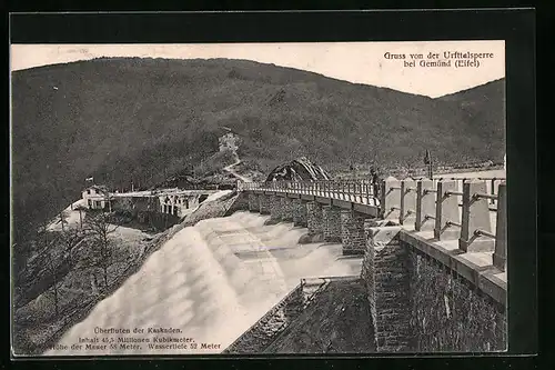 AK Gemünd i. Eifel, Urfttalsperre, Überlauf über die Kaskaden