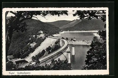 AK Gemünd i. Eifel, Urfttalsperre aus der Vogelschau