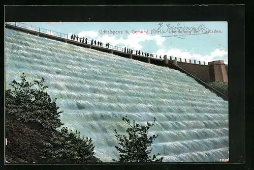 AK Gemünd i. Eifel, Urfttalsperre, Überflutung der Cascaden