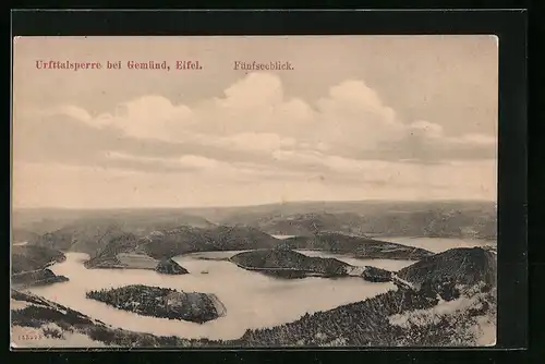 AK Gemünd i. Eifel, Urfttalsperre mit Fünfseeblick