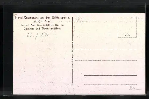 AK Gemünd i. Eifel, Urfttalsperre mit Blick auf den See