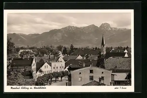 AK Bad Aibling, Ortsansicht mit Wendelstein