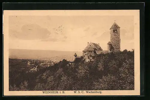 AK Weinheim i. B., Blick zur Wachenburg