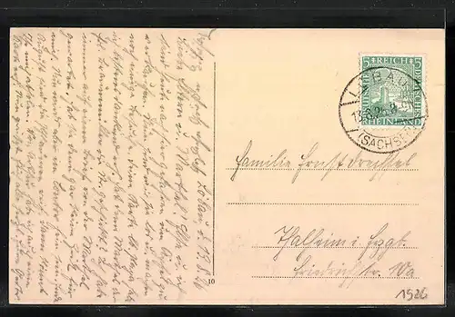 AK Löbau i. Sa., Totalansicht mit Kirche