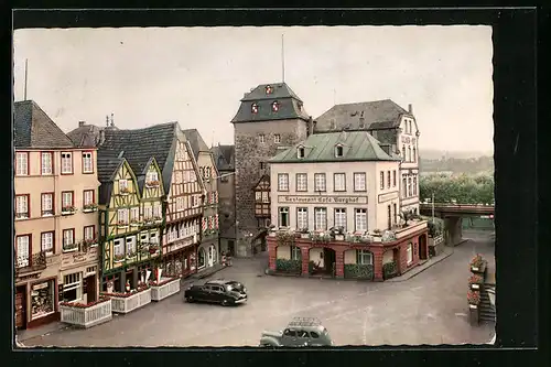 AK Linz, Restaurant Café Burghof am Burgplatz und Rheintor