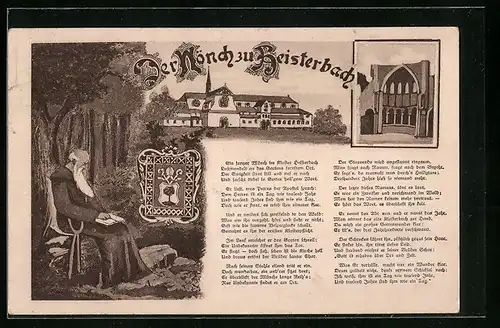 AK Königswinter, Kloster Heisterbach mit Mönch