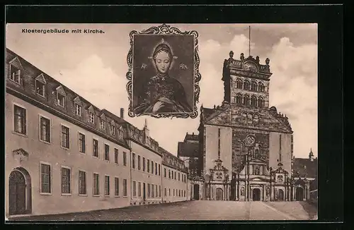 AK Trier, Benediktiner-Abtei St. Matthias, Klostergebäude mit Kirche