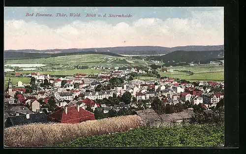 AK Bad Ilmenau /Thür. Wald, Blick v. d. Sturmhaide auf den Ort