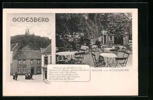 AK Godesberg, Gasthof zum Godesberg, Garten