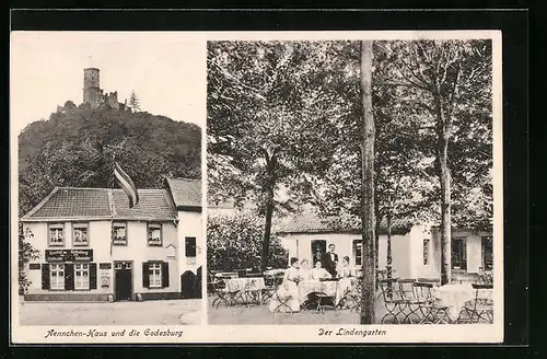 AK Bad Godesberg, Gasthof zum Godesberg Aennchen-Haus und dei Godesbrug, Der Lindengarten